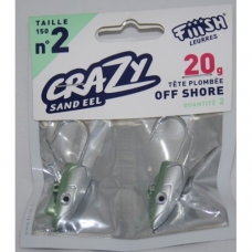 Cabeçotes Fiiish Crazy Sand Eel 150 Nº2 20gr Off Shore Unidades:2 (ref: CSE221)
